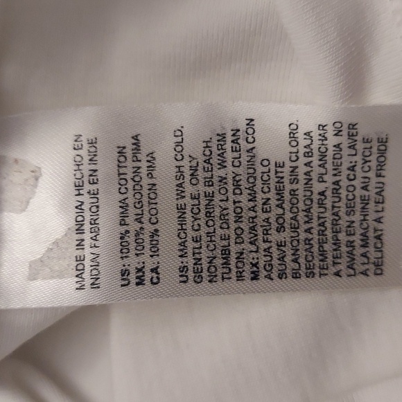 CHICOS Floral Everyday V Neck 3/4 Sleeve Pima Cotton White Tee sz L - Picture 12 of 12